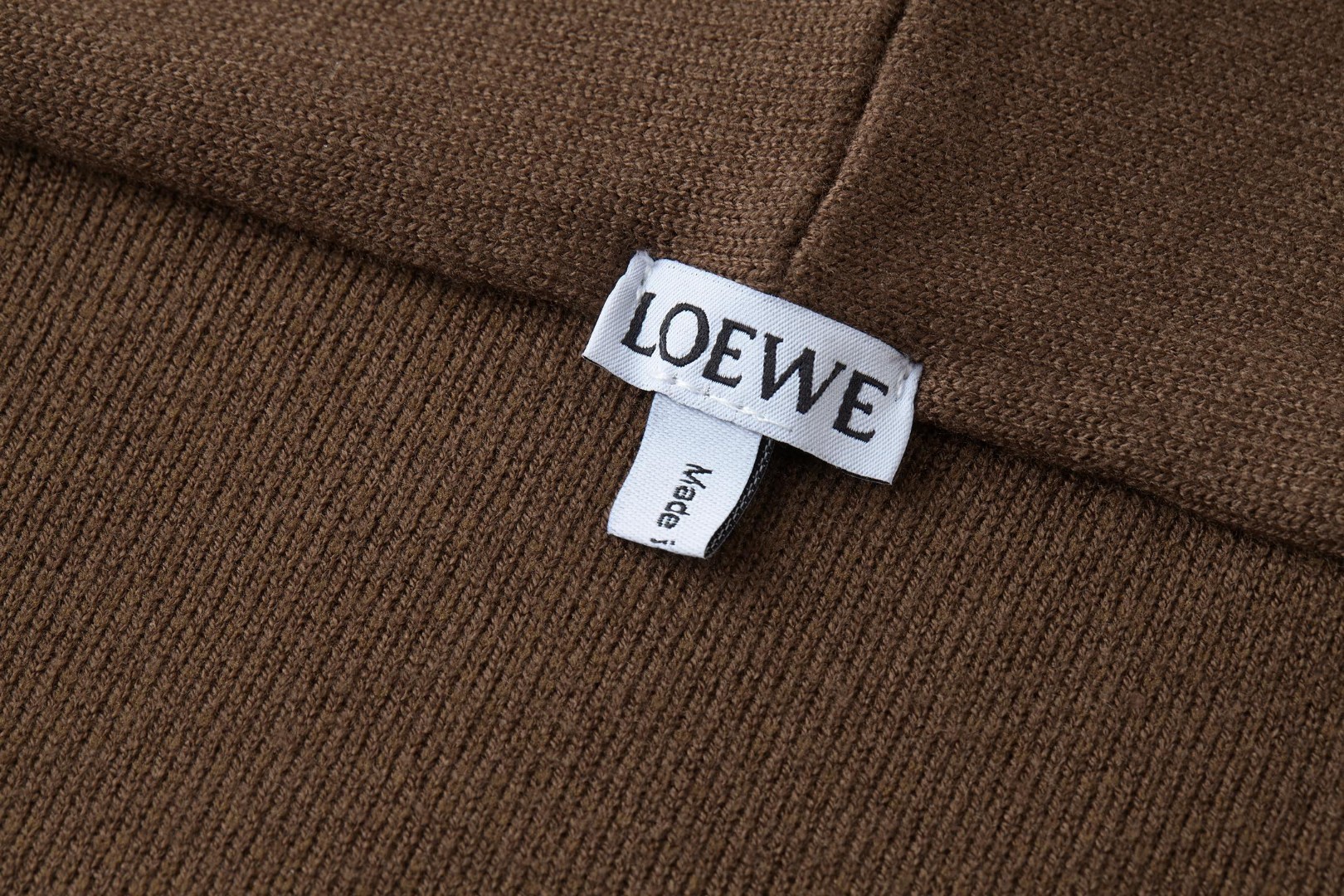LOEWE 罗意威 皮标口袋针织拉链帽衫 卫衣 外套 长袖 棕色 B5 H526Y16KAS-3100