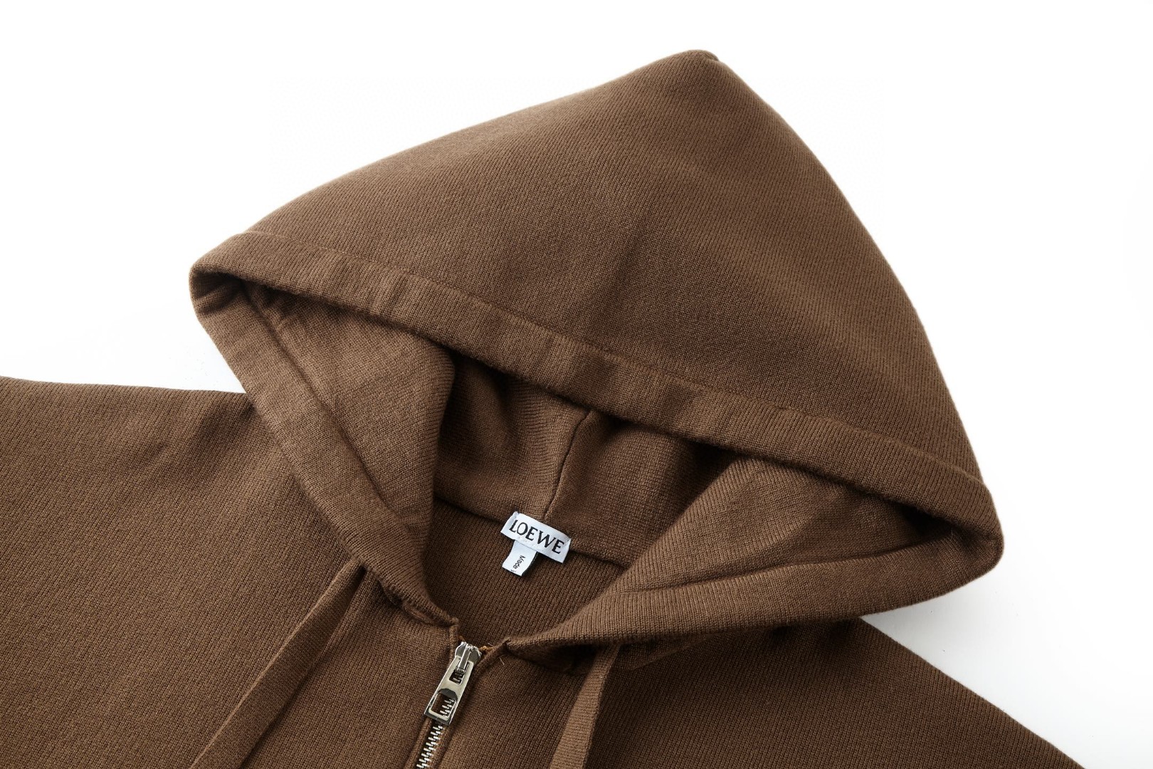 LOEWE 罗意威 皮标口袋针织拉链帽衫 卫衣 外套 长袖 棕色 B5 H526Y16KAS-3100