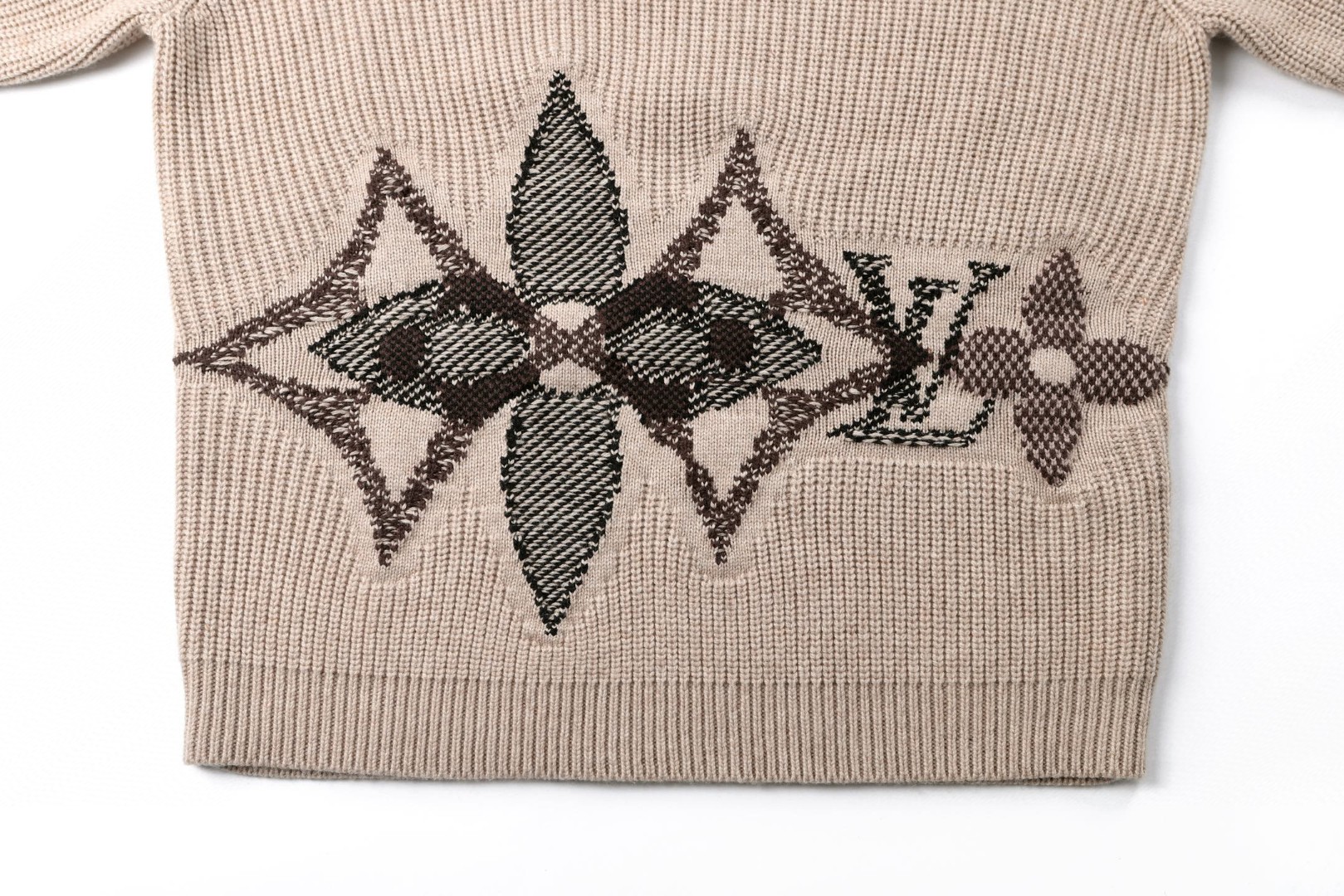 LOUIS VUITTON 路易威登 针织毛料提花针织衫 毛衣 外套 米色 B5 1AJBVY