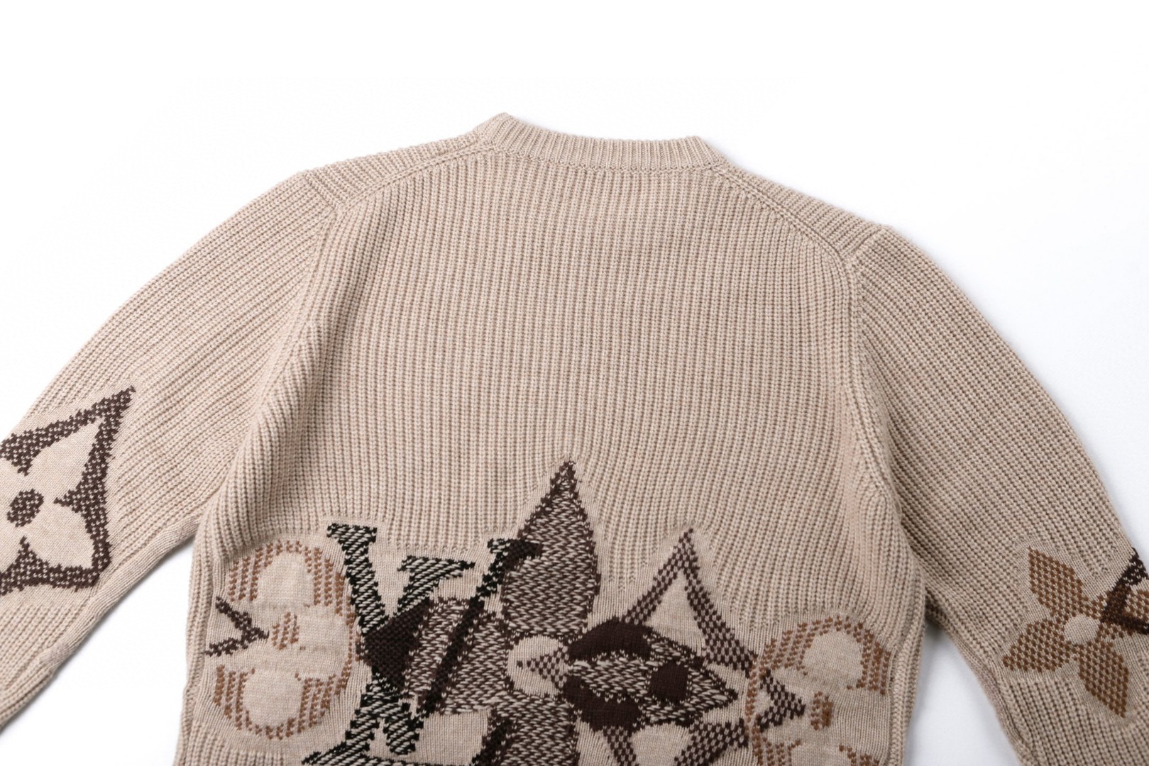 LOUIS VUITTON 路易威登 针织毛料提花针织衫 毛衣 外套 米色 B5 1AJBVY