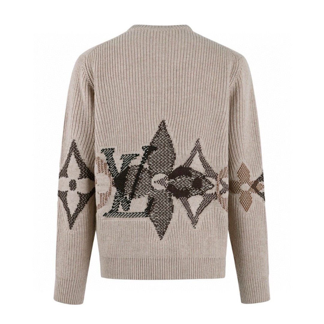 LOUIS VUITTON 路易威登 针织毛料提花针织衫 毛衣 外套 米色 B5 1AJBVY