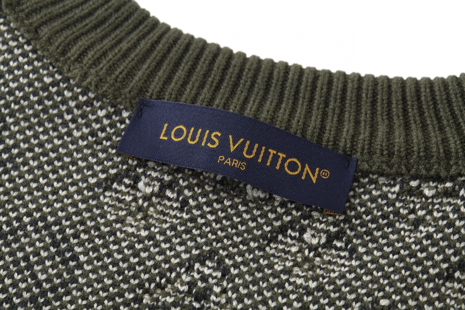 LOUIS VUITTON 路易威登 提花标识毛衣 针织衫 外套 墨绿色 B0 1AJBTL