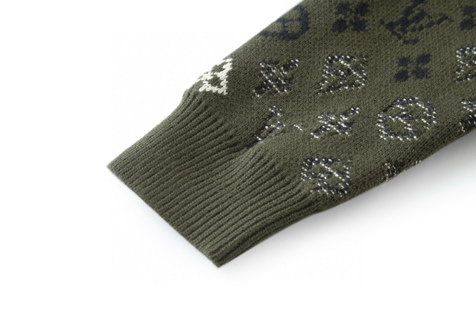 LOUIS VUITTON 路易威登 提花标识毛衣 针织衫 外套 墨绿色 B0 1AJBTL