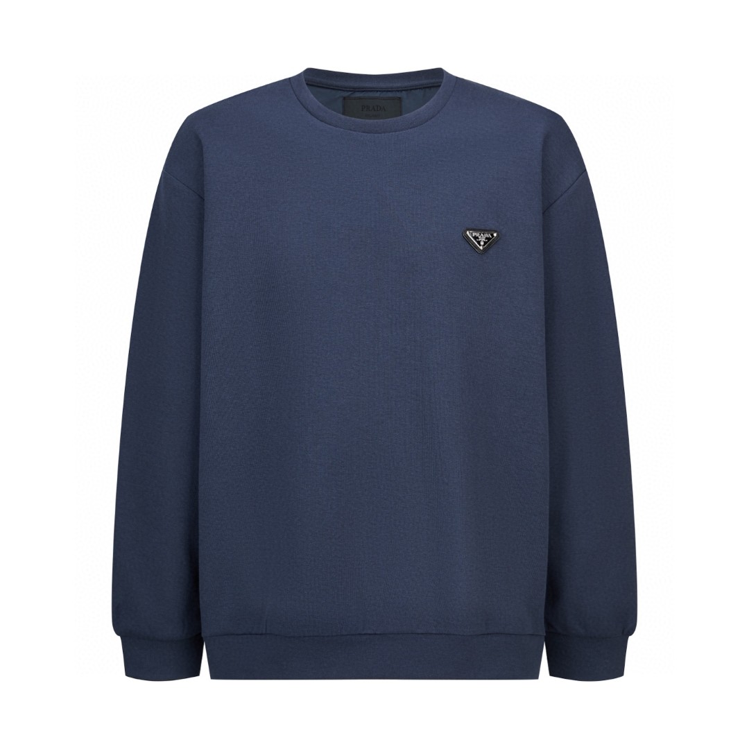 PRADA 普拉达 尼龙拼接空气层卫衣 套头 外套 长袖 深蓝色 黑色 B0 UJL90B-11OQ-F0008