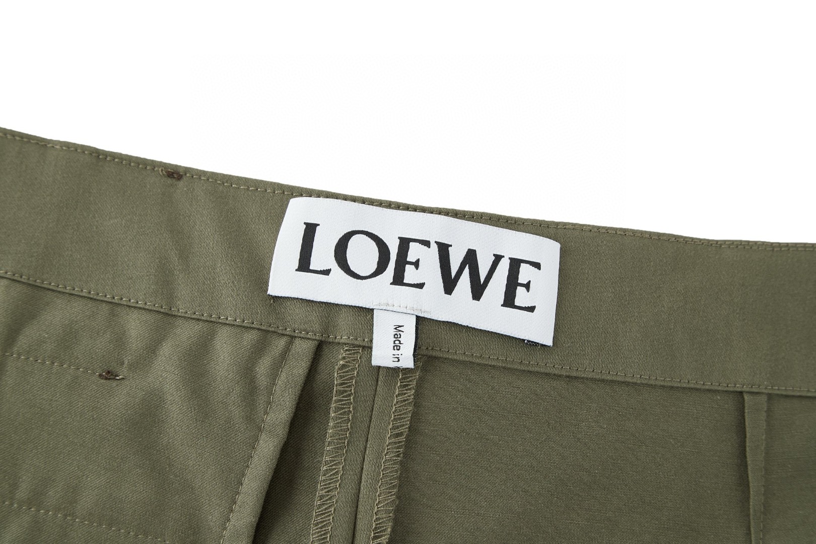 Loewe 罗意威 皮标松紧腰工装裤 休闲裤 长裤 裤子 绿色 B5 H526Y04WHI-4160