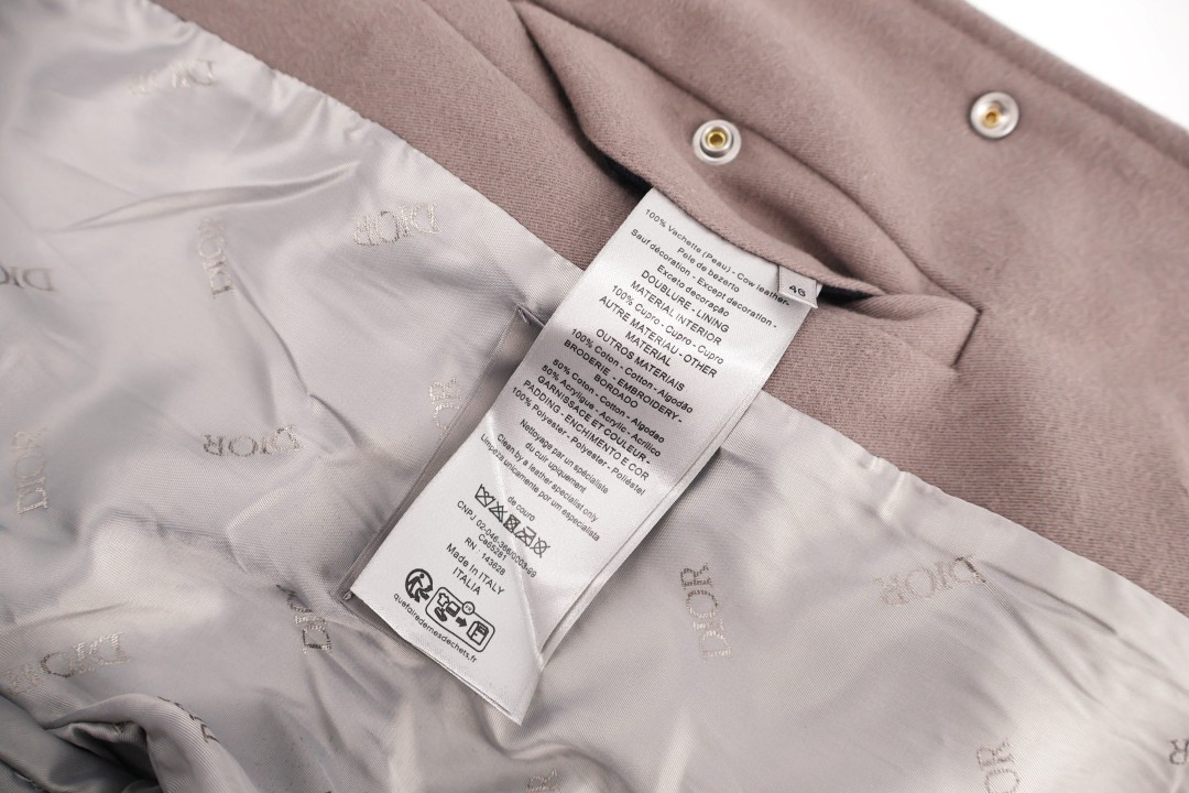 DIOR 迪奥 麂皮拼皮袖刺绣棒球服夹克 外套 长袖 C5 583L434A0700-C884