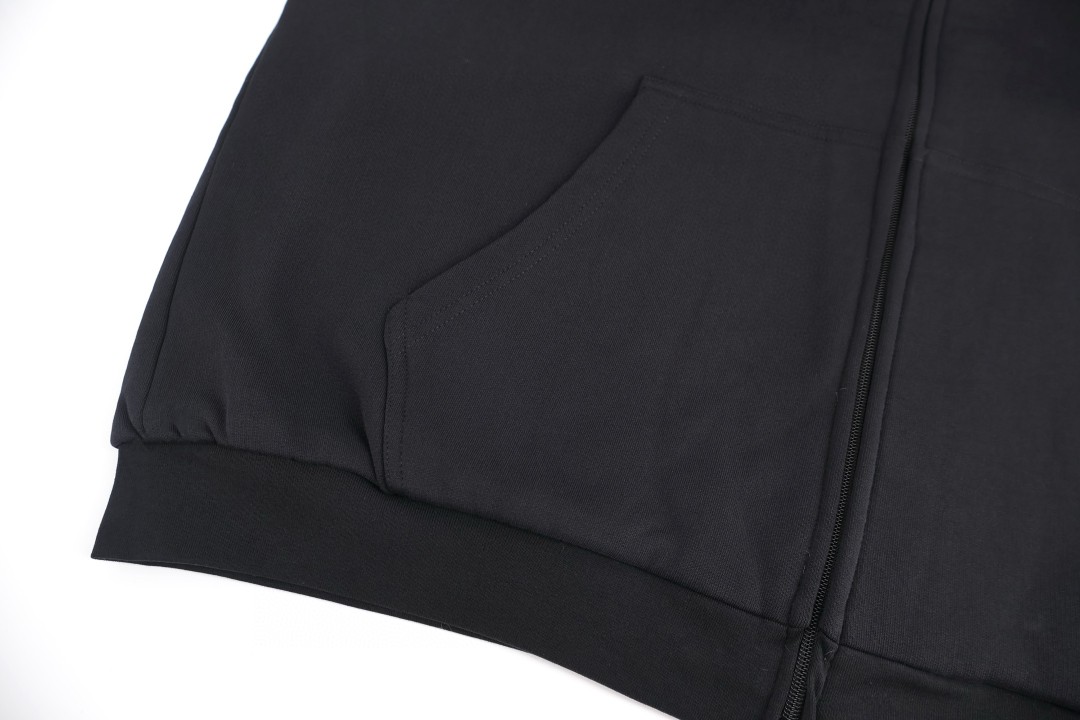 Balenciaga 巴黎世家 毛领拉链连帽卫衣 外套 长袖 白色 黑色 C0 855346TTVK89080