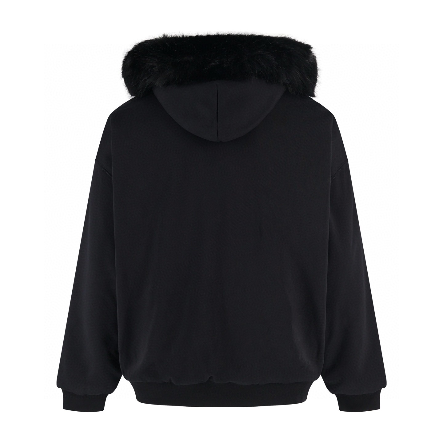 Balenciaga 巴黎世家 毛领拉链连帽卫衣 外套 长袖 白色 黑色 C0 855346TTVK89080