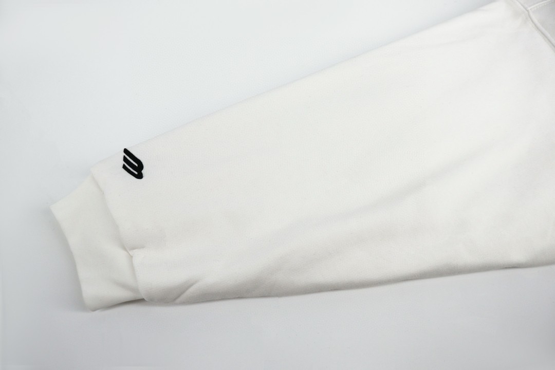 Balenciaga 巴黎世家 毛领拉链连帽卫衣 外套 长袖 白色 黑色 C0 855346TTVK89080