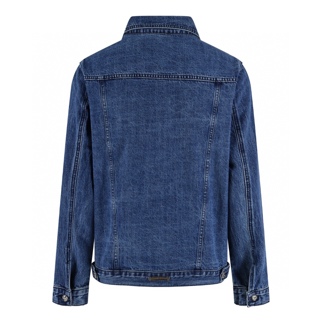 Chrome Hearts 克罗心 水洗宝剑拉链牛仔外套 夹克 长袖 蓝色 C0