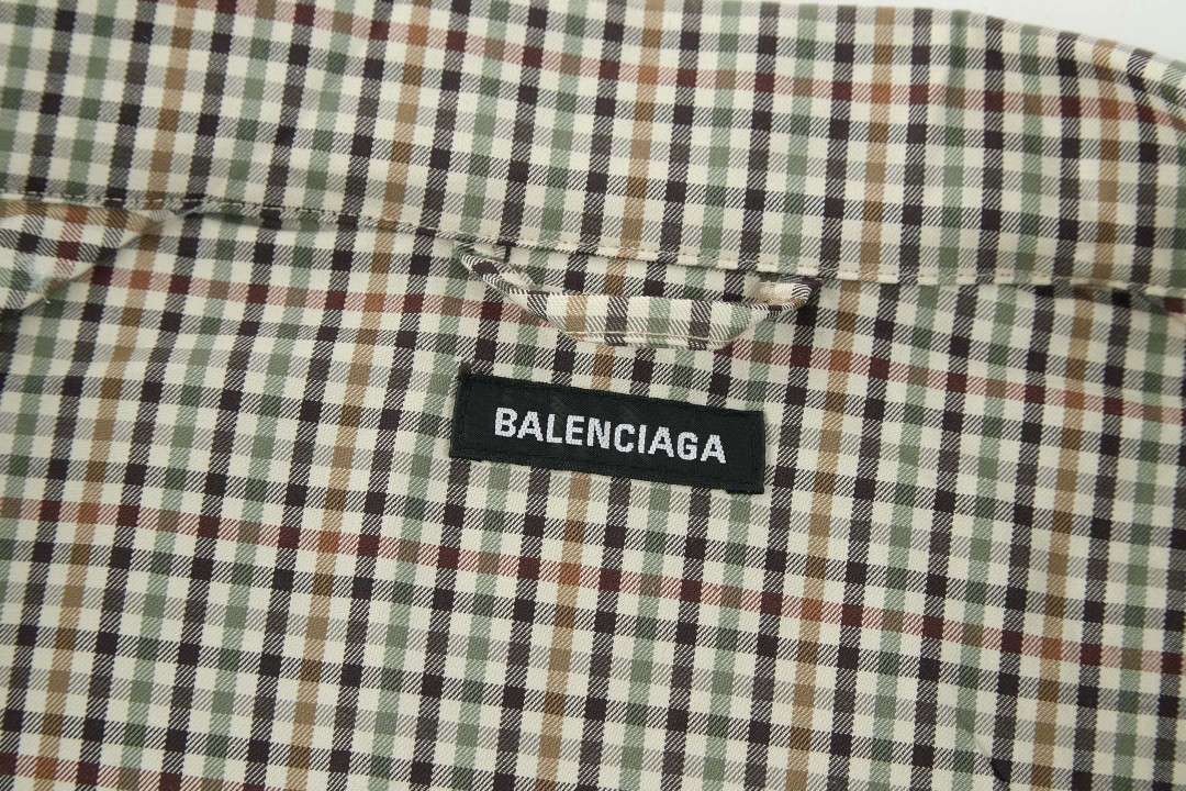 Balenciaga 巴黎世家 小格纹拉链衬衫 外套 夹克 长袖 秋冬 B0 839191TSM207778