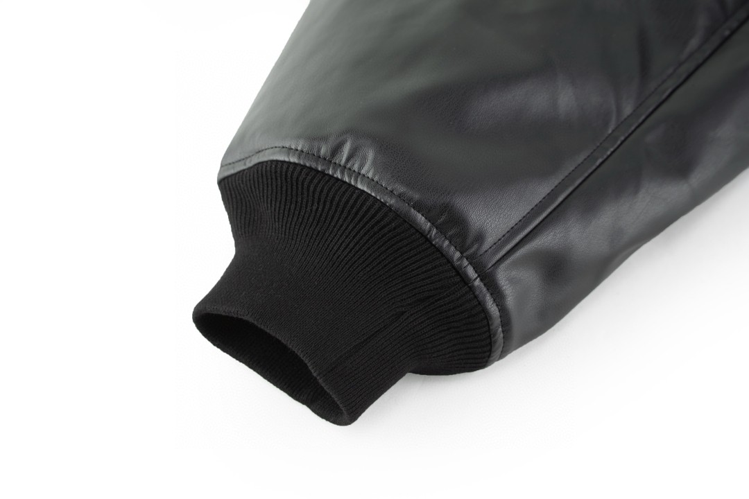 Balenciaga 巴黎世家 01篮球系列皮衣夹克 棉服 棒球服 外套 长袖 秋冬 黑色 C5 822777TRS011000