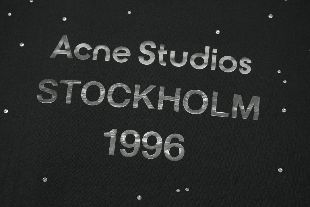 Acne Studios 1996 镜面反光烫钻T恤 打底衫 长袖 白色 黑色 A5 CL0416-183