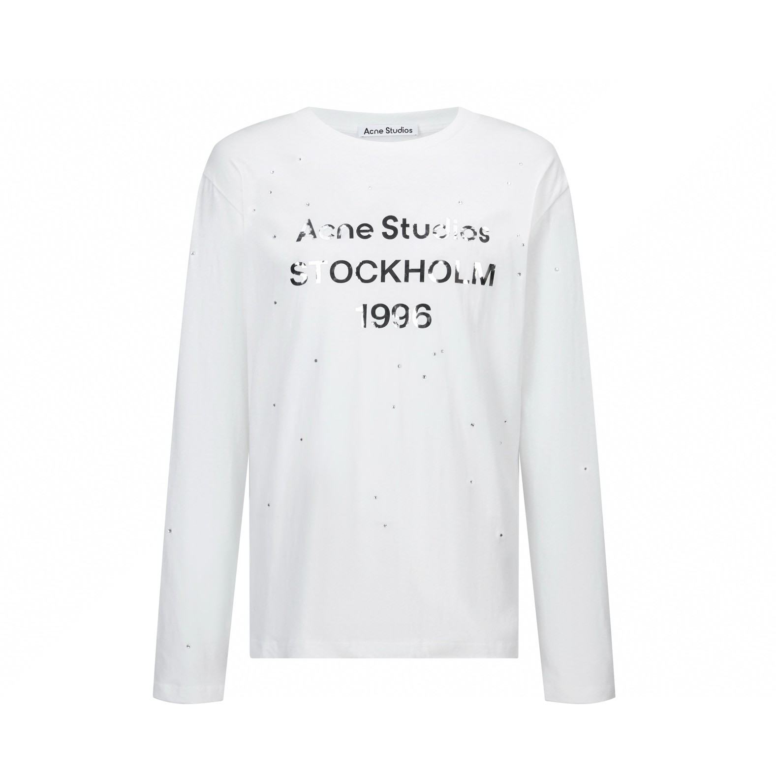 Acne Studios 1996 镜面反光烫钻T恤 打底衫 长袖 白色 黑色 A5 CL0416-183