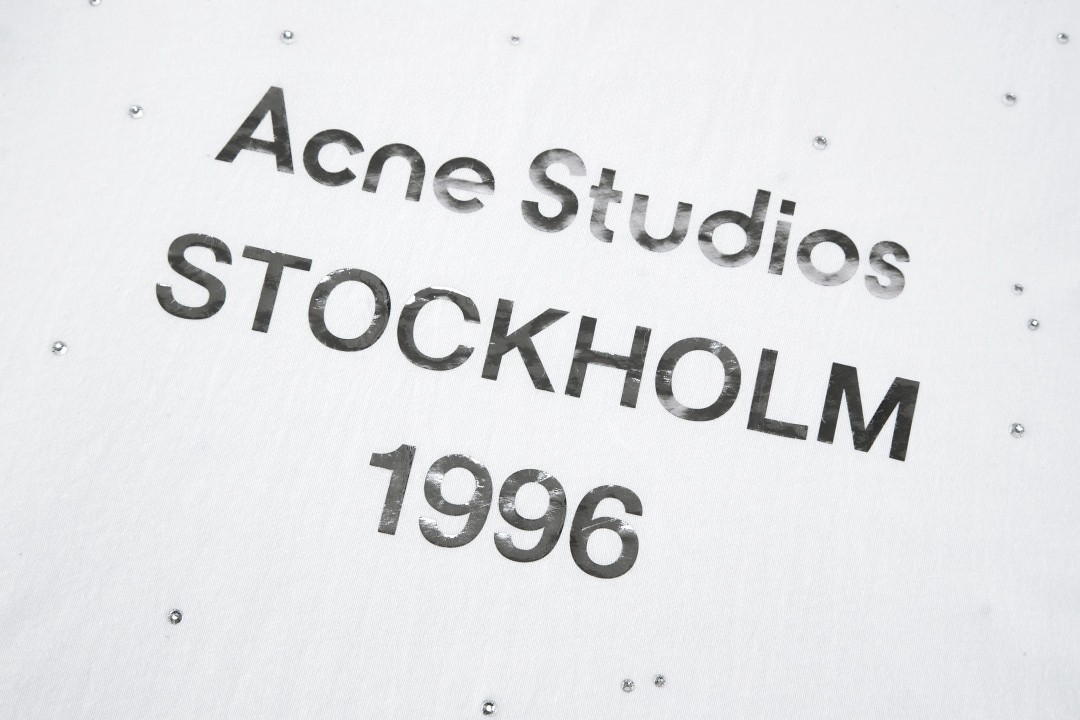 Acne Studios 1996 镜面反光烫钻T恤 打底衫 长袖 白色 黑色 A5 CL0416-183