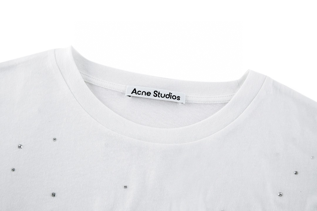 Acne Studios 1996 镜面反光烫钻T恤 打底衫 长袖 白色 黑色 A5 CL0416-183