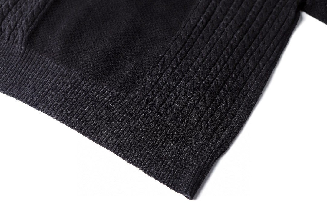 Versace 范思哲高领提花拉链开衫 毛衣 针织衫 外套 长袖 黑色 C0 1020594-1A14677-1EF70