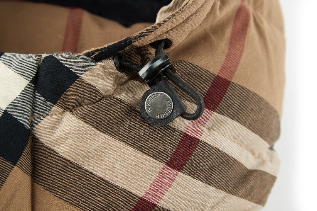Burberry 巴宝莉 拆袖大格纹连帽羽绒服 长袖 外套 棕色 E0 80361811