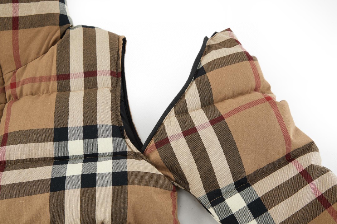 Burberry 巴宝莉 拆袖大格纹连帽羽绒服 长袖 外套 棕色 E0 80361811