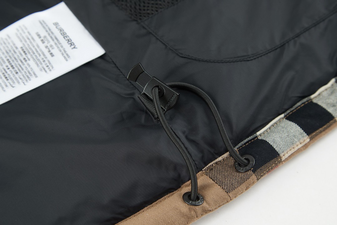 Burberry 巴宝莉 拆袖大格纹连帽羽绒服 长袖 外套 棕色 E0 80361811