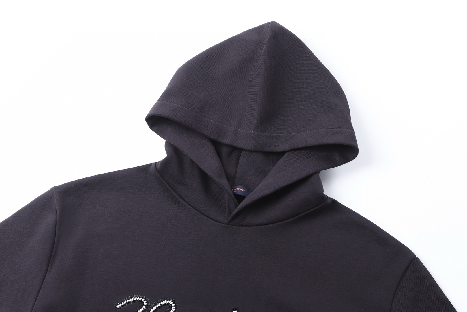 LOUIS VUITTON 路易威登 串珠装饰连帽卫衣 帽衫 外套 黑色 B0 1AJCFP