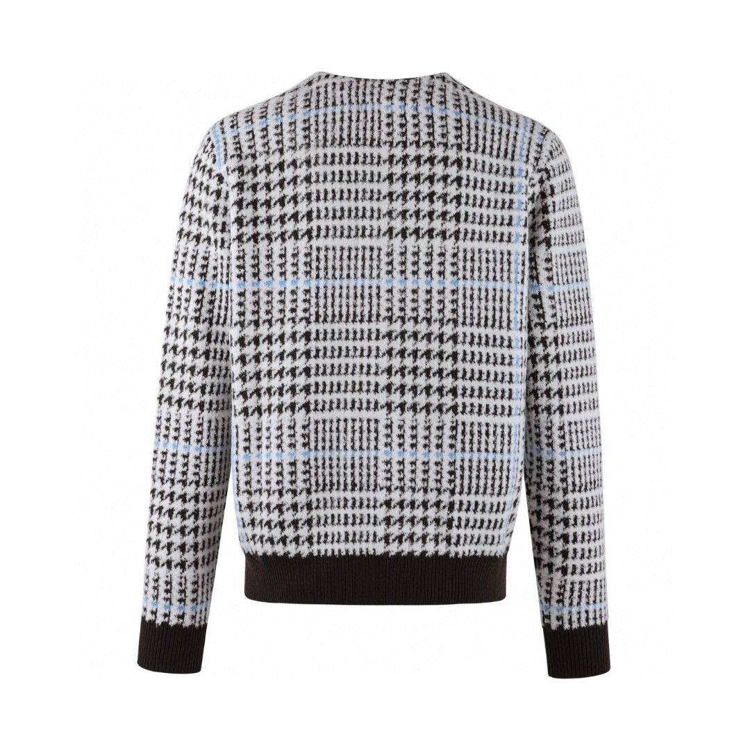 LOUIS VUITTON 路易威登 千鸟格纹V领开衫 针织衫 毛衣 外套 C0 1AJBSP