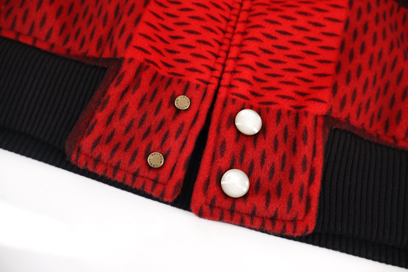 LOUIS VUITTON 路易威登 棋盘格拼接棒球服外套 夹克 红色 C5 1AFXGO