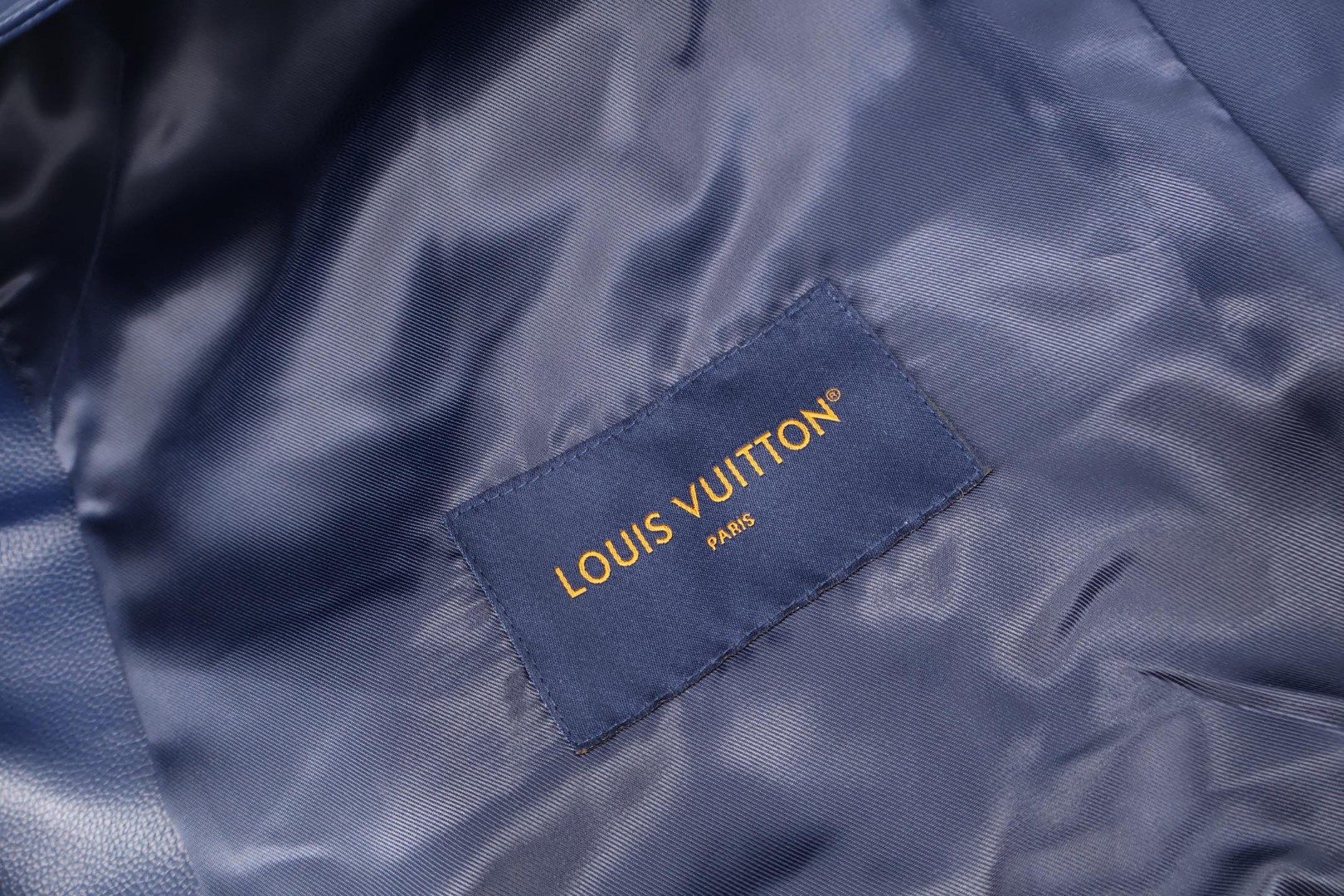 LOUIS VUITTON 路易威登 花卉字母羊羔毛拼皮棒球服外套 夹克 蓝色 C5 1ABOCU