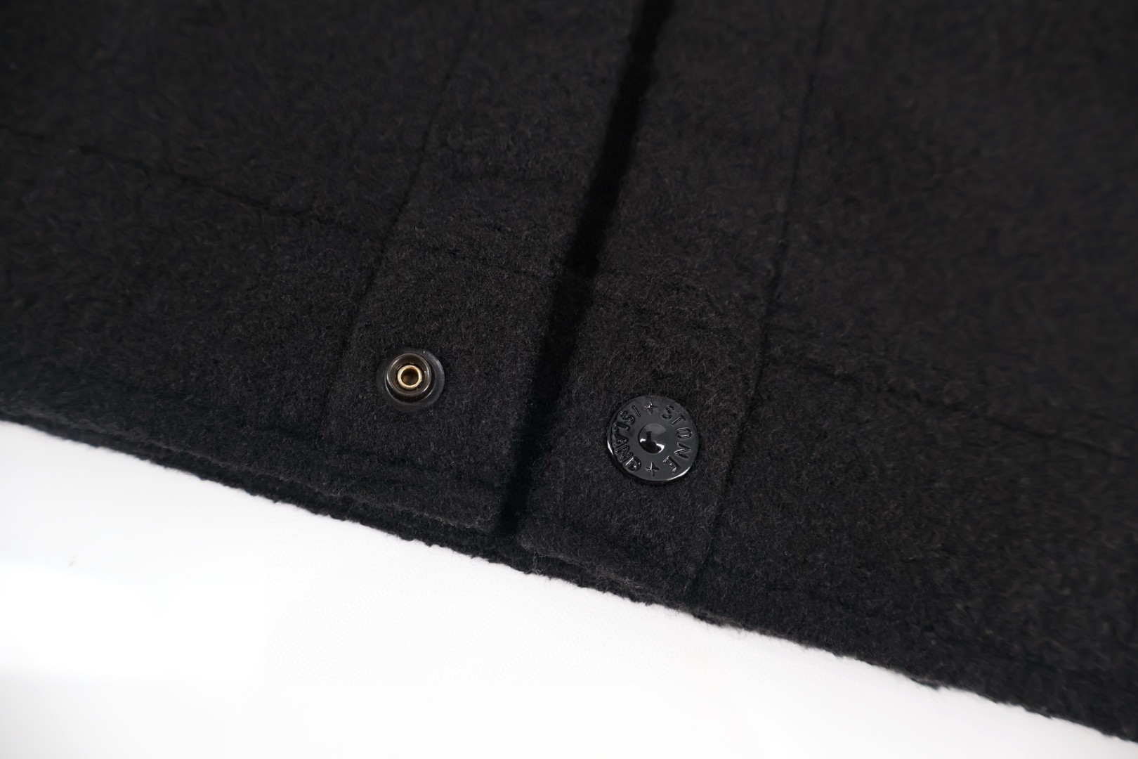 STONE ISLAND 石头岛 单排扣羊毛呢衬衫外套 夹克 长袖 黑色 C5 K2S155100058S0IN1-V0029