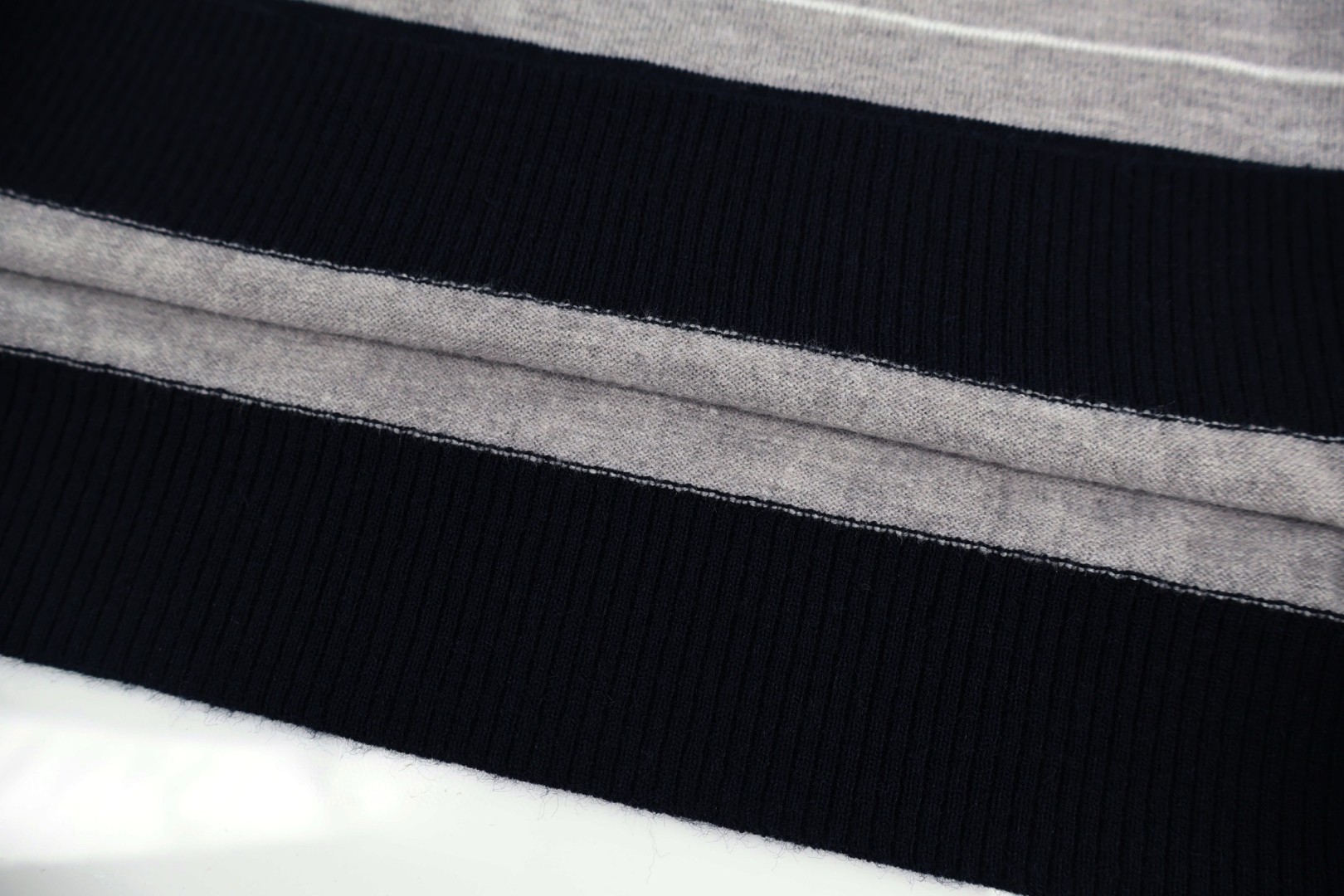 MIU MIU 缪缪 条纹半拉链针织Polo衫 毛衣 卫衣 外套 长袖 蓝色 B0 MML02H-181S-F0008-S-OOO