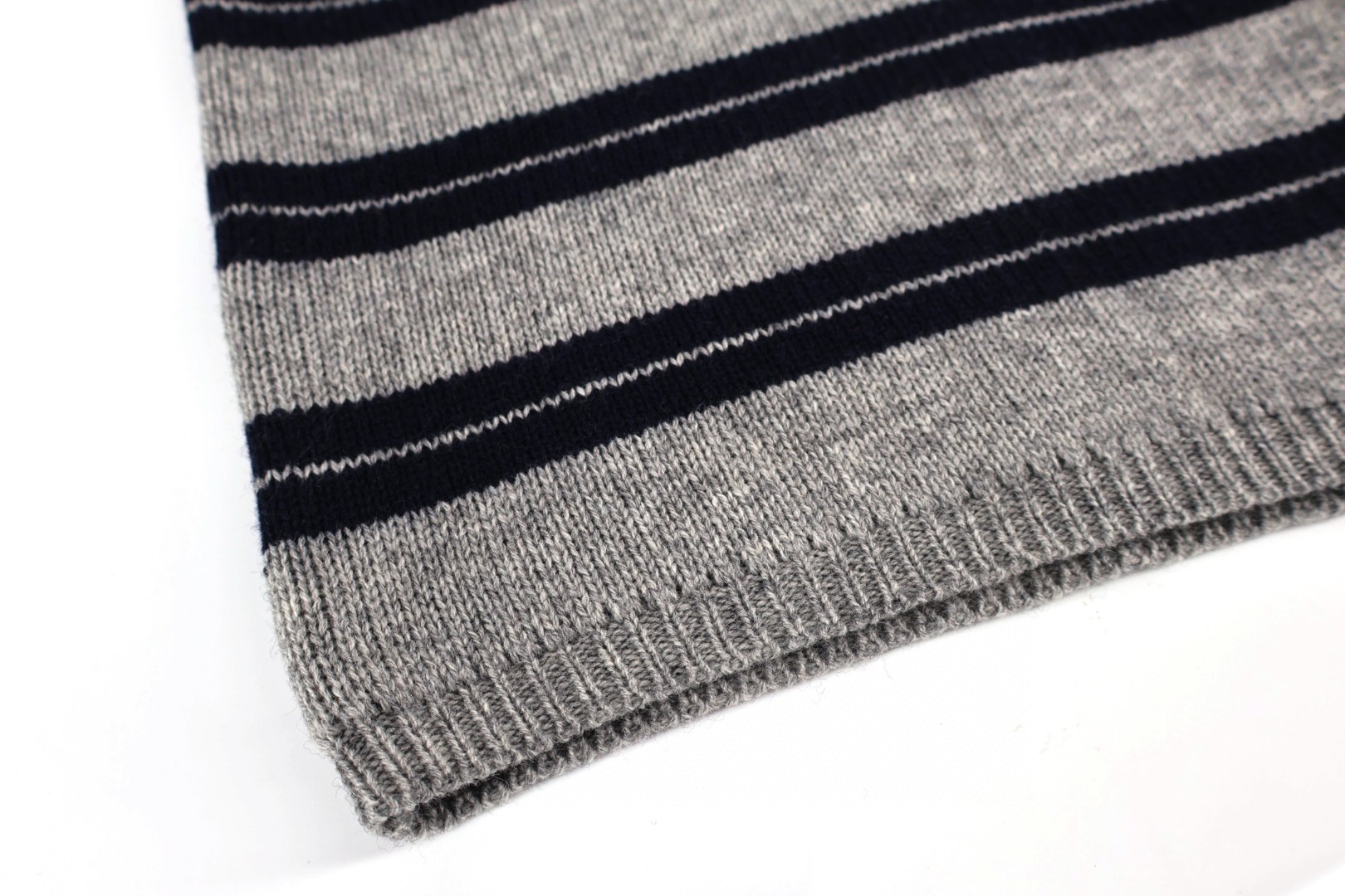 MIU MIU 缪缪 羊毛条纹撞色开衫 毛衣 针织衫 长袖 灰色 C5 MMF899-15NQ-F0MZQ-S-OOO