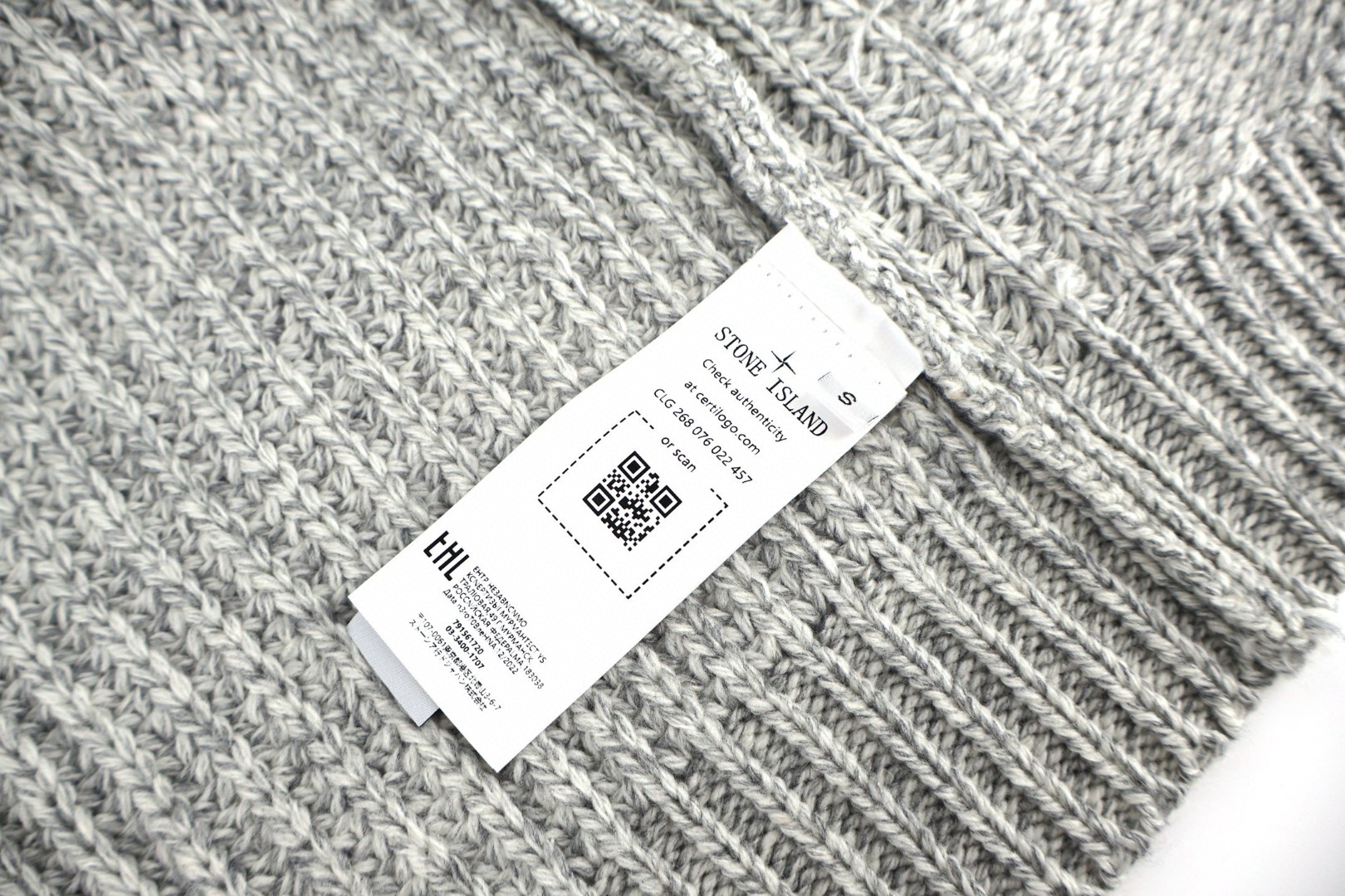 STONE ISLAND 石头岛 粗针羊绒拉链连帽开衫 毛衣 针织衫 长袖 灰色 C5 K2S155100069S00N6V0M6B