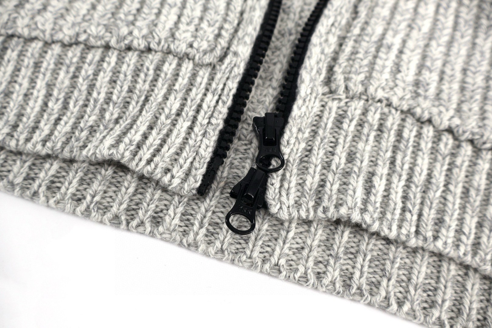 STONE ISLAND 石头岛 粗针羊绒拉链连帽开衫 毛衣 针织衫 长袖 灰色 C5 K2S155100069S00N6V0M6B