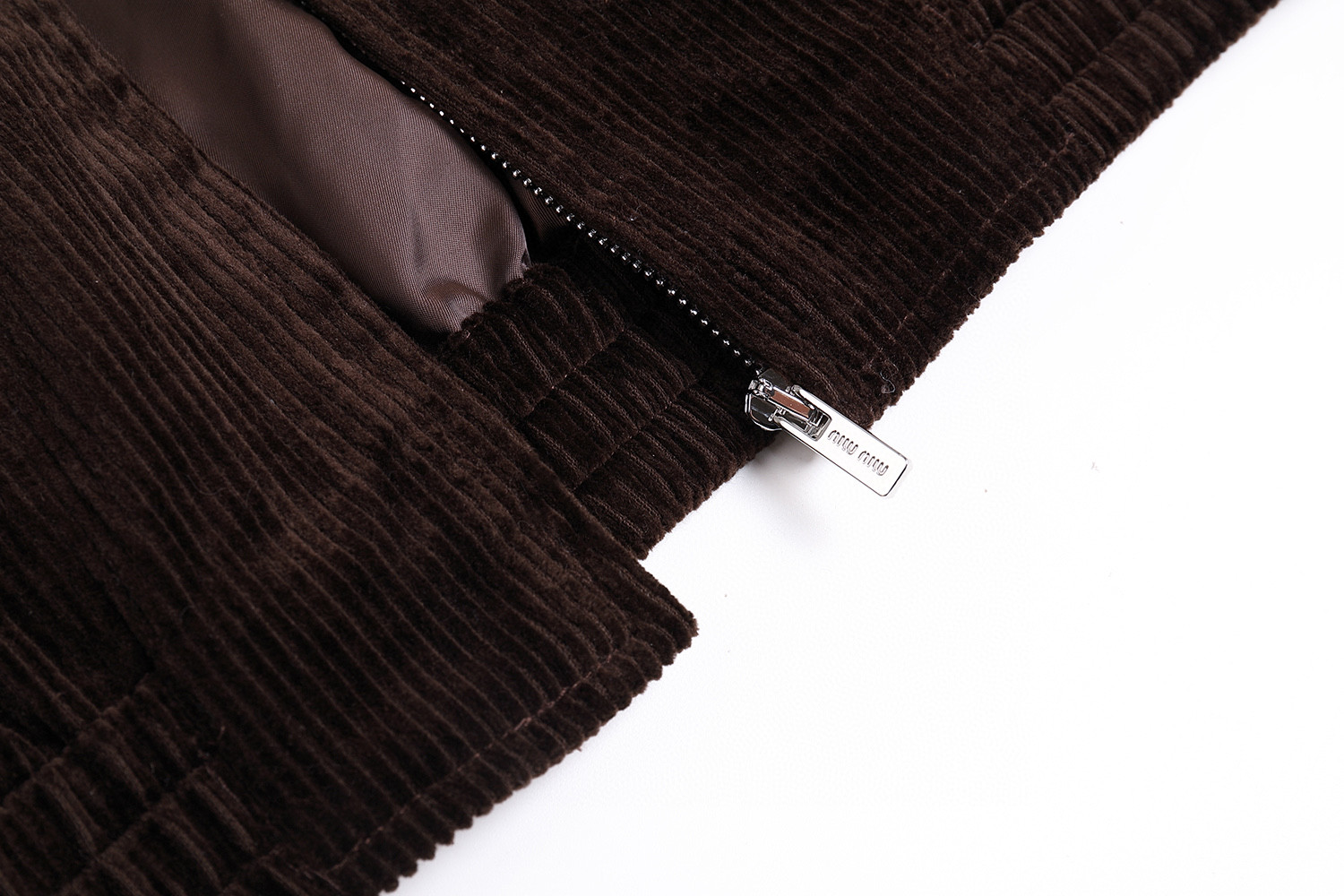 MIU MIU 缪缪 灯芯绒徽标夹克 外套 长袖 棕色 C0 ML855-S5P-F0040-S-2321