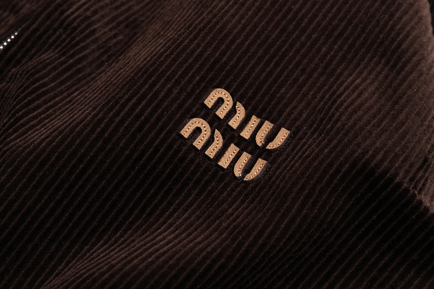 MIU MIU 缪缪 灯芯绒徽标夹克 外套 长袖 棕色 C0 ML855-S5P-F0040-S-2321