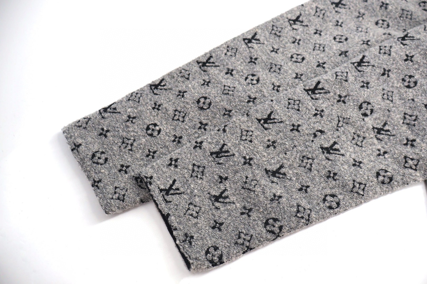 LOUIS VUITTON 路易威登 珠皮呢老花拉链连帽卫衣 帽衫 外套 灰色 C5 1AHZN9