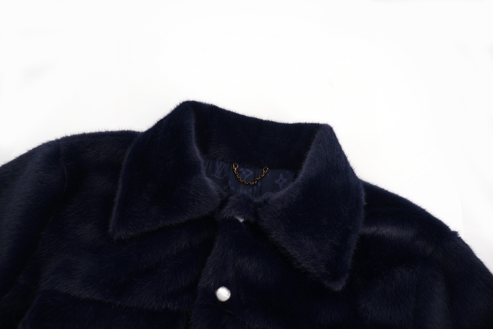 LOUIS VUITTON 路易威登 金标水貂毛皮草外套 夹克 藏蓝色 D0