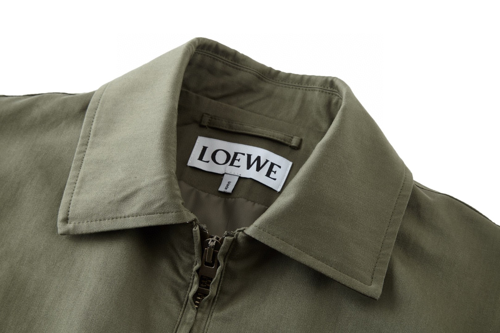 Loewe 罗意威 皮标松紧腰工装拉链外套 夹克 长袖 秋冬 绿色 C0 H526Y02L01-4160