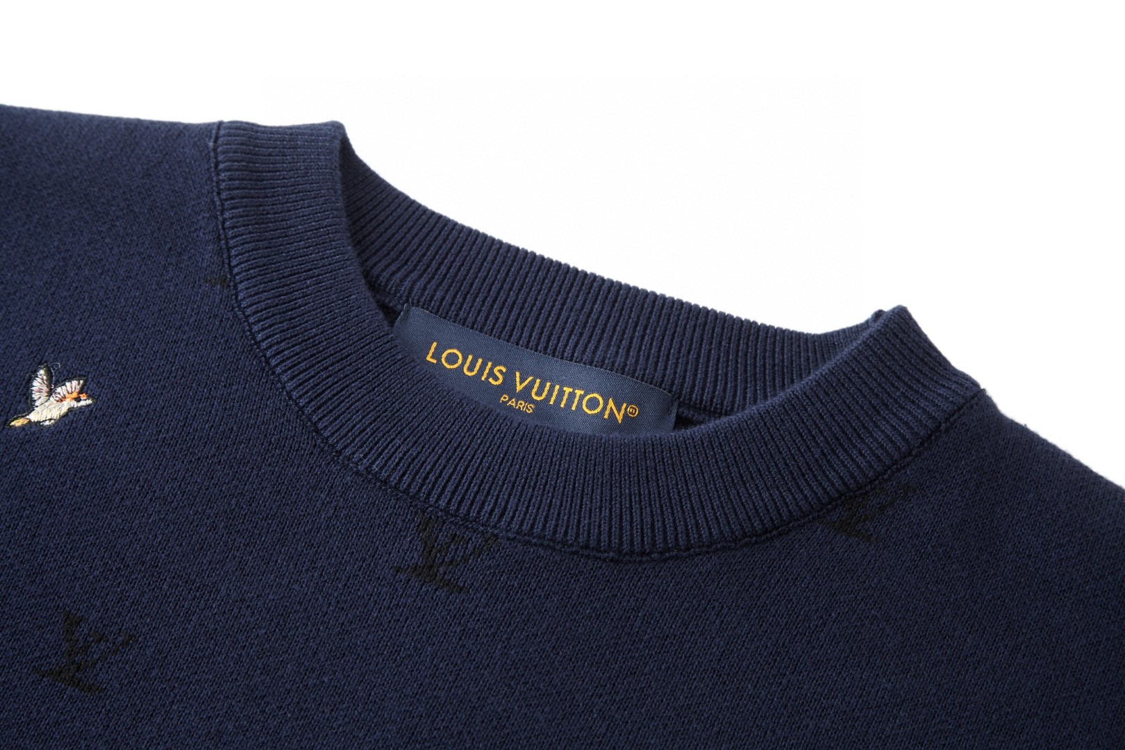 LOUIS VUITTON 路易威登 动物刺绣提花毛衣 针织衫 毛衣 外套 蓝色 B0 1AJBUH