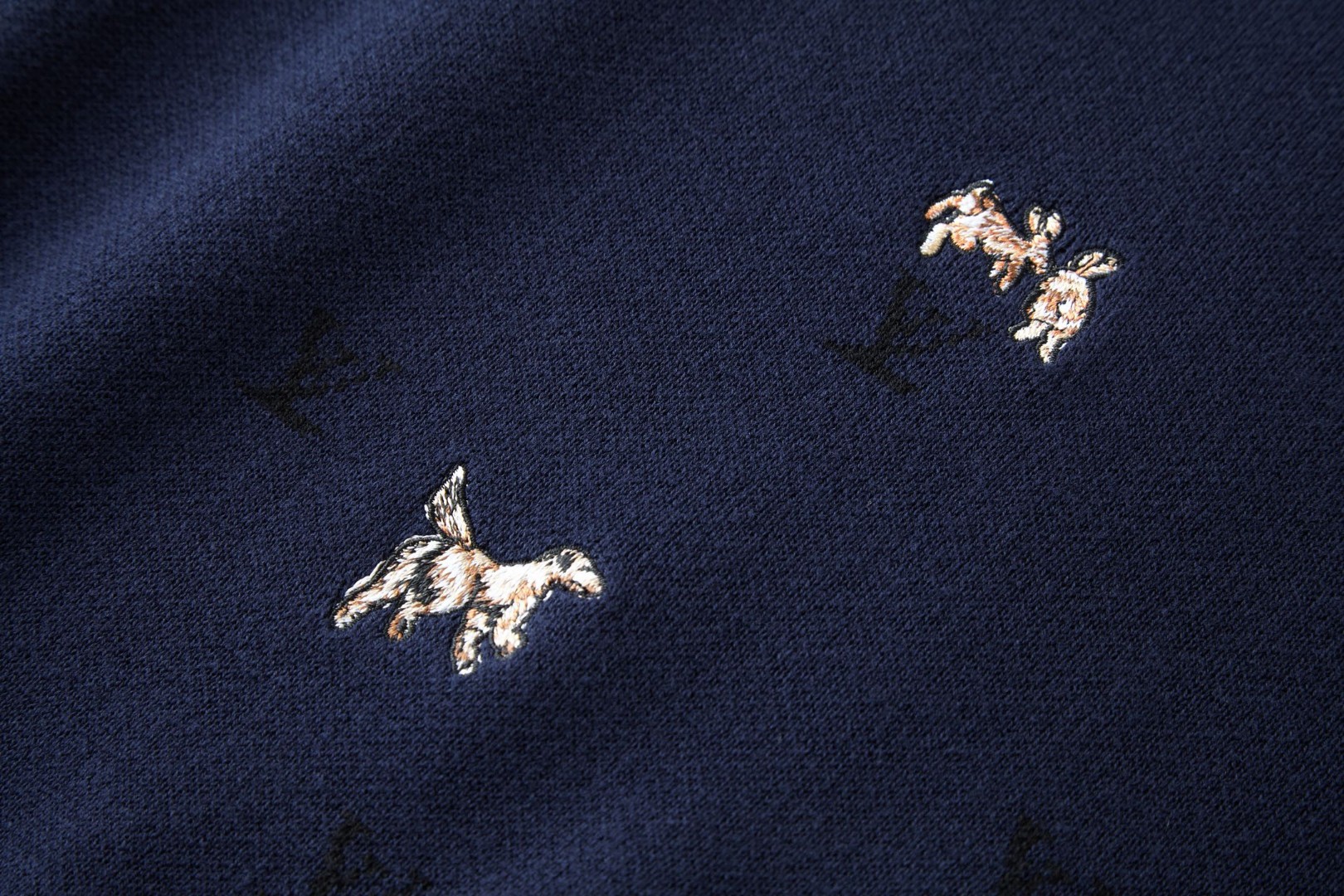 LOUIS VUITTON 路易威登 动物刺绣提花毛衣 针织衫 毛衣 外套 蓝色 B0 1AJBUH