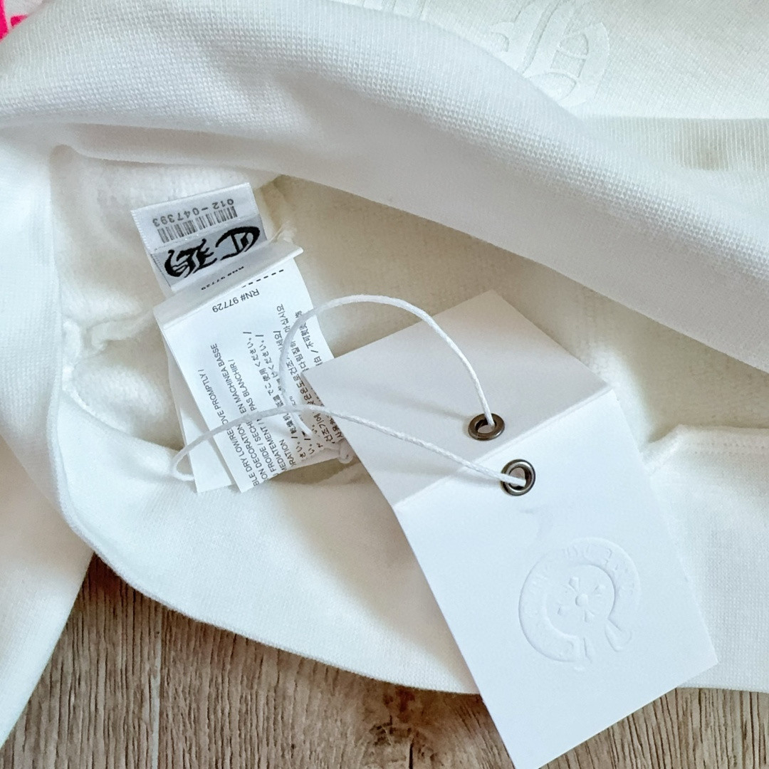 Chrome Hearts 克罗心 后背粉色马蹄连帽卫衣 套头 外套 白色 A5 042-075043