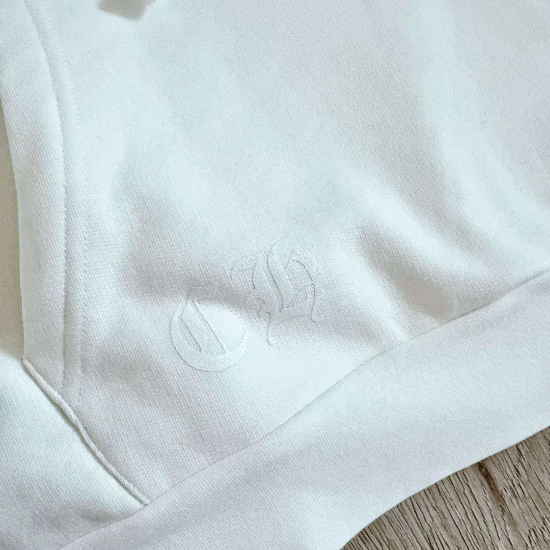 Chrome Hearts 克罗心 后背粉色马蹄连帽卫衣 套头 外套 白色 A5 042-075043