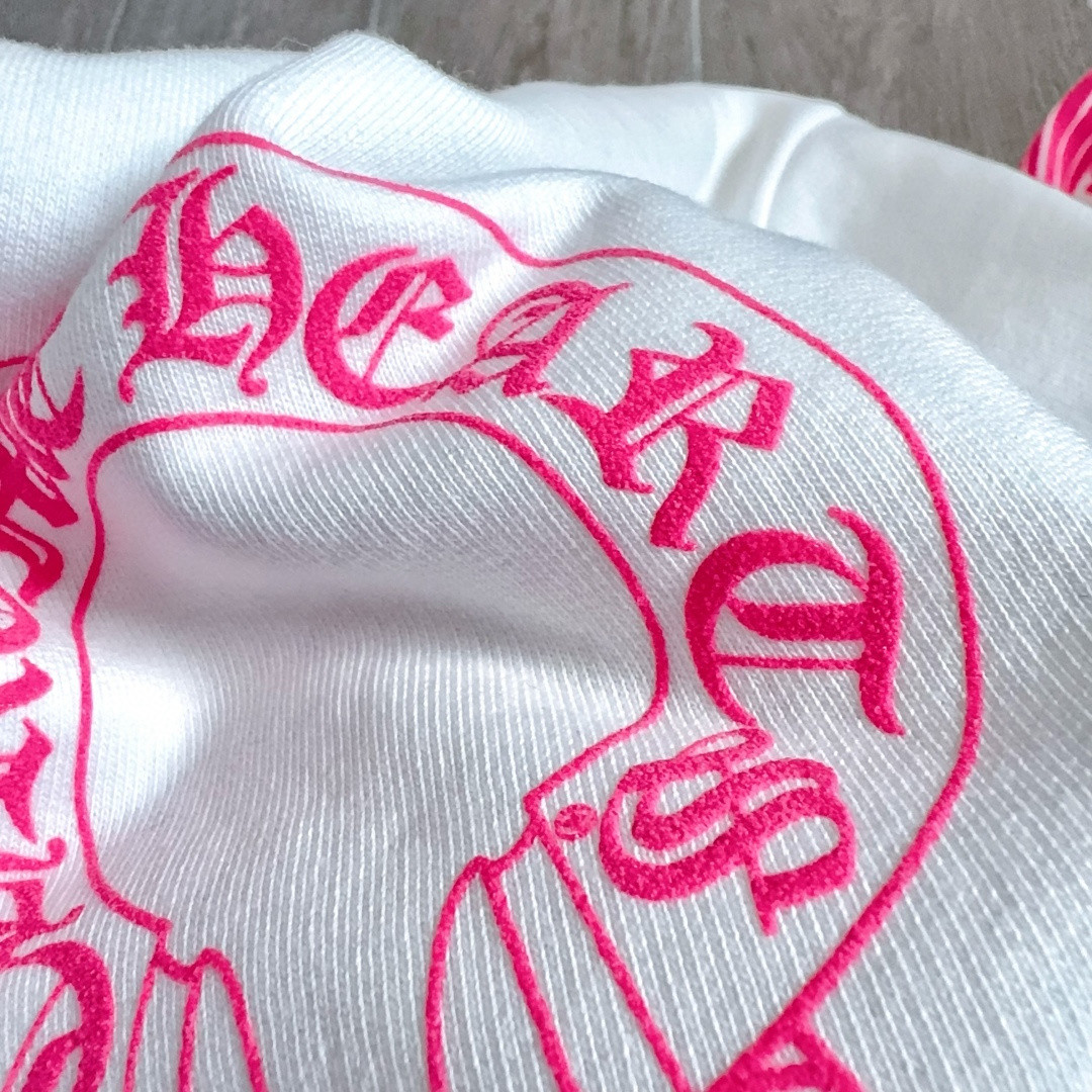 Chrome Hearts 克罗心 后背粉色马蹄连帽卫衣 套头 外套 白色 A5 042-075043