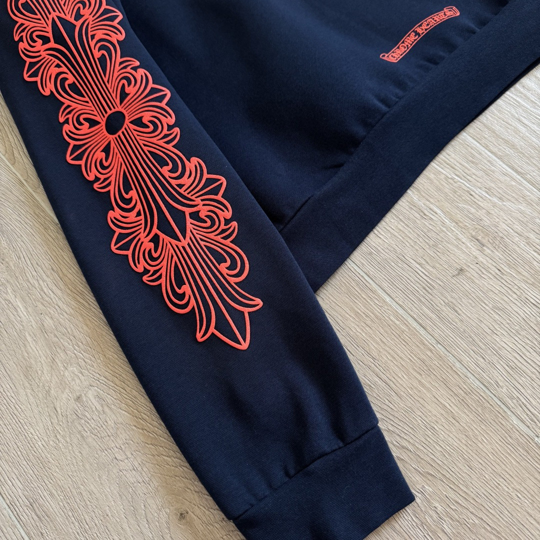 Chrome Hearts 克罗心 马蹄花臂连帽卫衣 套头 外套 藏蓝色 A5 CH-200923