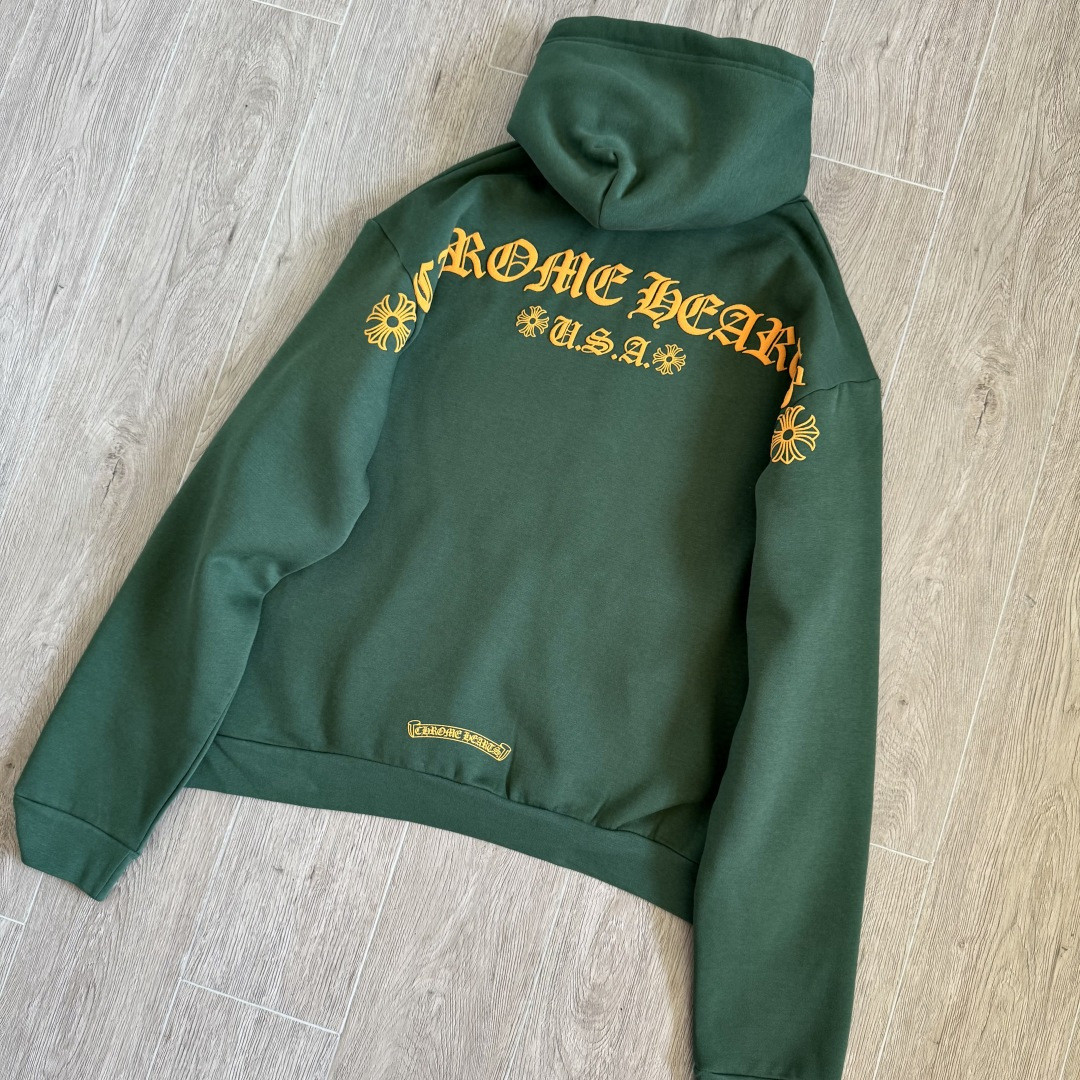 Chrome Hearts 克罗心 限定墨绿色连帽卫衣 套头 外套 绿色 A5 CH-87753220