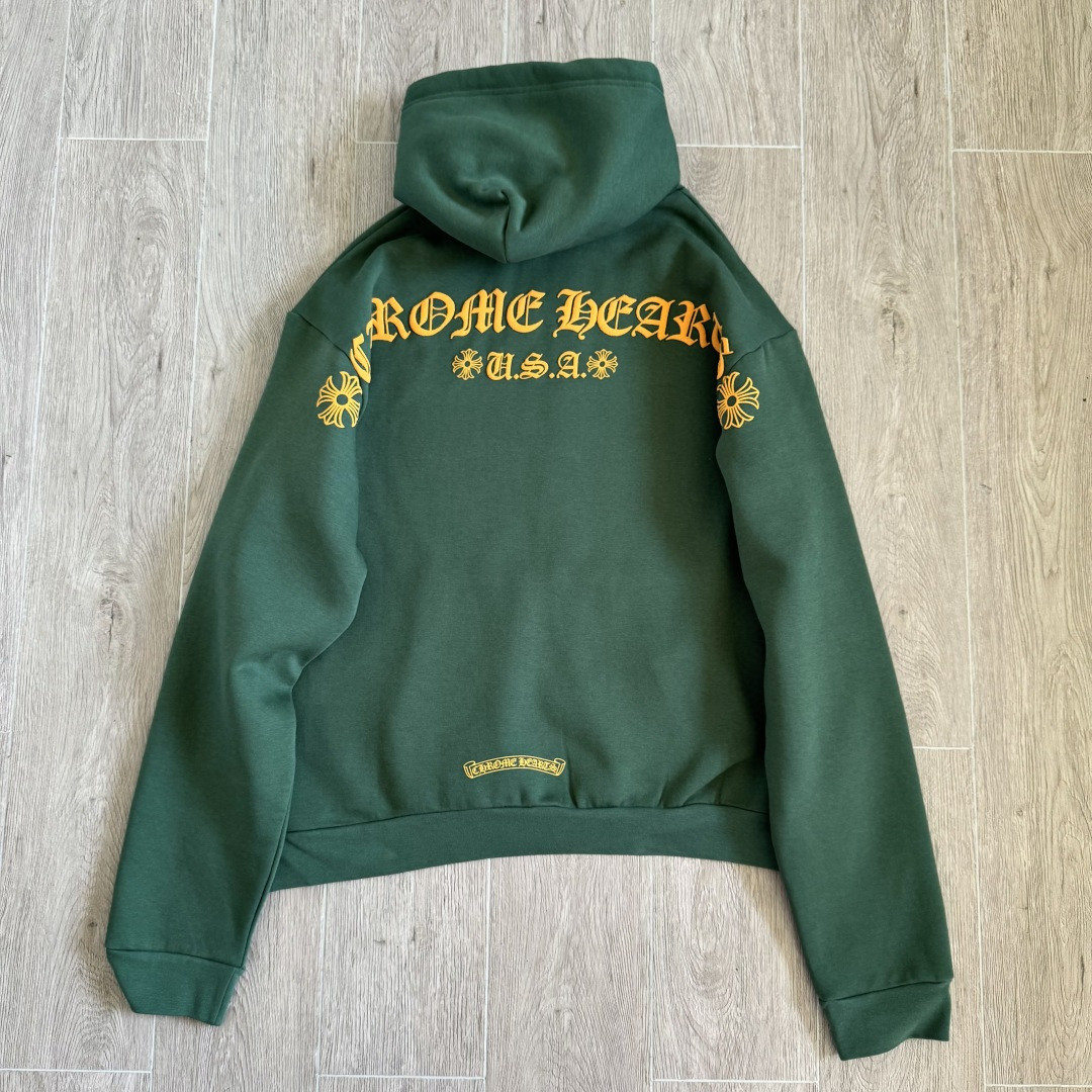 Chrome Hearts 克罗心 限定墨绿色连帽卫衣 套头 外套 绿色 A5 CH-87753220