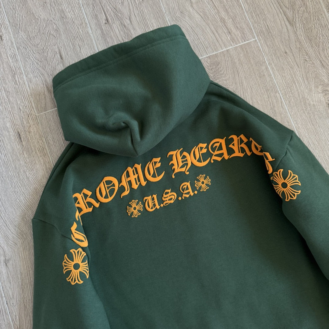 Chrome Hearts 克罗心 限定墨绿色连帽卫衣 套头 外套 绿色 A5 CH-87753220