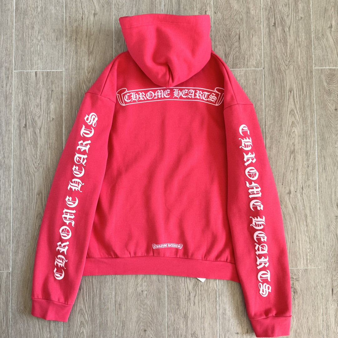 Chrome Hearts 克罗心 西瓜红连帽卫衣 套头 外套 红色 A5 041-032294