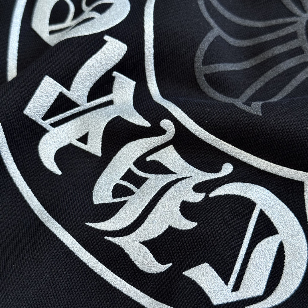 Chrome Hearts 克罗心 马蹄烫银限量logo连帽卫衣 套头 外套 黑色 A5 CH-SANFEN
