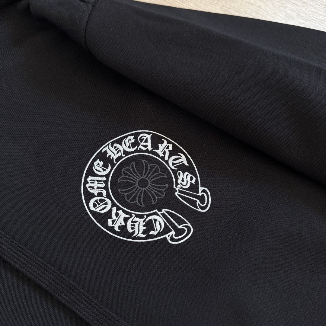Chrome Hearts 克罗心 马蹄烫银限量logo连帽卫衣 套头 外套 黑色 A5 CH-SANFEN